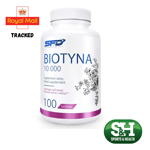 Biotin 10 000 SFD 100 tablets D-biotin Improve your Skin, Hair and Nails