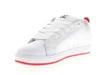 DC Men's Court Graffik Skate Shoe, White/Grey/Red, 10.5 UK
