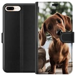 Apple iPhone 8 Plus Sort Lommebokdeksel Ung Hund