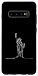 Coque pour Galaxy S10+ One Line Art Dessin Lady Liberty