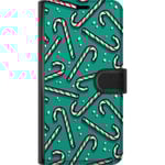 Motorola Edge 40 Pro Svart Plånboksfodral Polkagris Mönster