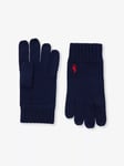 Polo Ralph Lauren Men's Navy Blue Gloves Knitted 100% Wool One Size BNWT RRP £75