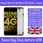 Xiaomi Redmi Note 10 4G/10S OLED LCD Screen Display Touch Digitizer + Frame