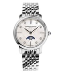 Frederique Constant Frédérique Slimline Moonphase WoMens Silver Watch FC-206MPWD1S6B Stainless Steel (archived) - One Size