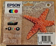 dated 2025 GENUINE EPSON 603 Multipack (all 4 STARFISH ink cartridges) ORIGINAL
