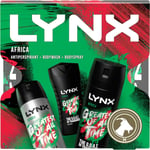 LYNX Africa Trio Deodorant Gift Set, Antiperspirant, Body Spray  & Body Wash