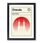 Book Cover Dracula Bram Stoker Modern Framed Wall Art Print, Ready to Hang Picture for Living Room Bedroom Home Office Décor, Black A4 (34 x 25 cm)