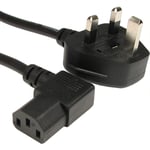 AAA PRODUCTS | UK Plug to Angled Kettle Mains Power Cable/Lead - IEC C13 H05VV-F 0.75mm² 3G 13A - Works with TV/Printer/PC/Projector/Kettle and other Appliances - Length: 3M / 9.8 Ft