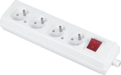 Jonex Portabelt Fyrdubbelt Uttag 16A 2P+Z 250V Med Strömbrytare Vit Gn-470Ws