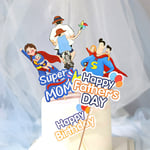 2x Acrylic Cake Topper Father's Day Party Birthday Decorati E
