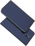 Cas Compatible Avec Nokia 7.1; Étui De Protection Ultra Mince En Cuir Pu Avec Fermeture Magnétique/Béquille/Fente Pour Porte-Carte Nokia 7.1,Bleu