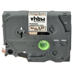 vhbw Ruban compatible avec Brother PT E110, E300, E115, E105, E200, E100VP imprimante d'étiquettes 12mm Noir sur Blanc/Rouge rennes