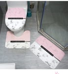 FGHJSF 3 Piece Bath Mat Set Pink letters 3D Printed Toilet 3-Piece Set Marble Bathroom Mat Sets Non Slip Bath Mat Pedestal Mat Toilet Seat Cover Mat Sets