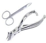 Extra Long Toe Nail Scissors Clippers Cutters + Ingrown Nail Nipper Chiropody UK