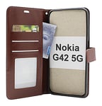 Crazy Horse Wallet Nokia G42 5G (Brun)