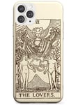 The Lovers Tarot Card Cream Slim Phone Case for iPhone 12 Pro Max TPU Protective Light Strong Cover with Psychic Astrology Fortune Occult Magic