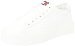Tommy Jeans Women Flatform Trainers Shoes, White (Ecru), 36