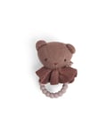 Smallstuff - Rattle, bear face on silicone ring, dark rose - (40008-93)