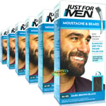 6x Just For Men M45 Dark Brown Black Moustache & Beard Facial Hair Colour Dye