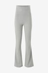 Gina Tricot - Byxor Soft Touch Folded Flare Trousers - Grå