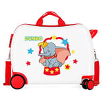 Disney Dumbo Children's Suitcase, White, 50 x 39 x 20 cm, Hard Plastic, Side Combination Lock, 34 litres, 1.8 kg, 4 Wheels