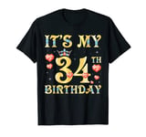 It's My 34th Birthday Happy To Me 34 Years Old Born In 1988 T-Shirt