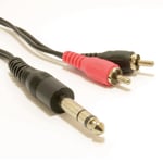 3m  Stereo Jack Plug to Aux RCA Phono Plugs OFC Audio Cable
