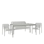 HAY - Palissade matgrupp med bord, trädgårdsbänk & 2 st karmstolar sky grey - Matgrupper utomhus - Ronan & Erwan Bouroullec
