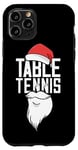 Coque pour iPhone 11 Pro Tennis De Table Chapeau De Noël Père Noël Ping Pong Tennis