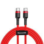 Baseus Cafule 60W USB-C til USB-C Kabel - 1 meter - Rød