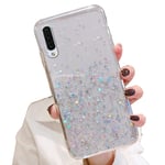 LCHULLE Case for Samsung Galaxy A51 Glitter Cover Paillette Case Sparkle Bling Bling Protective Case Clear TPU Bumper Silicone Case Back Cases Cover Transparent