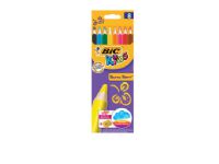 Färgpennor BIC Kids Supersoft, jumbo, låda med 8 sorterade färger
