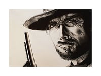Wee Blue Coo Painting Clint Eastwood Good Bad Ugly Maguire Wall Art Print