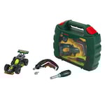 Theo Klein 8395 Mallette Bosch Grand Prix avec visseuse électronique Ixolino II et Tournevis - Voiture de Course à Monter et démonter - Dimensions : 32 x 9 x 26 cm - pour Enfants à partir de 3 Ans