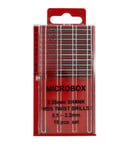 Microbox Shank Boresett med 10 HSS Bor (0,3mm til 1,6mm)