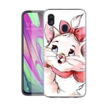 Pnakqil Samsung Galaxy A40 Phone Case, Transparent Clear with Pattern Shockproof Flexible Gel TPU Silicone Ultra-thin Protective Back Cover for Samsung GalaxyA40 Smartphone, Cat 02