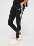 adidas Sportswear Women's 3 Stripe Joggers - Black/White, Black/White, Size S, Women