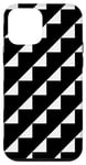Coque pour iPhone 12 mini White Black Diagonal Triangles and Squares Sixties Pattern