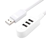 USB Splitter – 3 USB Multifunction 3A Charger Extension Hub Hub Line Extension Hub Multi-Ports – White 1 m