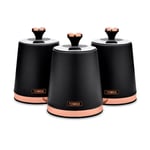 Tower Cavaletto Set of 3 Canisters Black