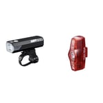 CatEye Unisex's Ampp 500 Front Bicycle Light, Black, One Size & CatEye Unisex's Viz 150 Rear Light Bicycle, Red, One Size