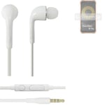 Headphones for Ulefone Power Armor 16 Pro headset in ear plug white