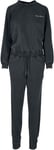 Urban Classics Ladies’ small embroidery long-sleeved Terry jumpsuit Jumpsuit black