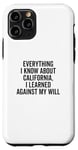 Coque pour iPhone 11 Pro Design humoristique « Everything I Know About California »