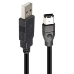 Standard koppar 3m 480Mbps Firewire IEEE 1394 6-stiftshane till USB 2.0 hane adapterkonverterkabel