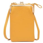 WLWWCX Women Phone Bag Solid Crossbody Bag 2021, Small Crossbody Cell Phone Purse for Women Mini Messenger Shoul Best Valentine's Day Wedding Birthday Gifts for Girl Friends Women (Yellow)