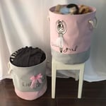 Foldable Laundry Basket For Dirty Clothes Pink Ballet Girl Toys C