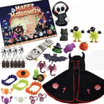 (w-04)Halloween Advent Calendar With 33Pcs Toys Halloween Ornaments