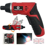 Electric Cordless Power Screwdriver & Torch Set USB Charge Lithium Ion Battery