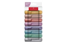 Faber-Castell TEXTLINER 46 Metallic - överstrykningspenna - glamourös guld, pärlrosa, gloriously röd, briljant rubin, skimrande violett, magnifik blå, precious blue, precious green, glänsande silver (paket om 8)
